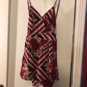 Floral/stripes romper